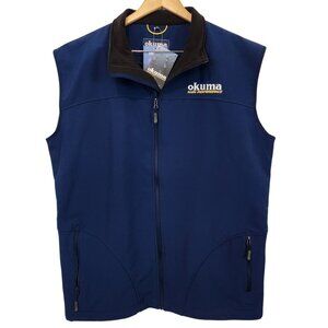 Okuma Performance Vest Mens 3XL Blue Soft Shell Water Repellent Fishing Jacket
